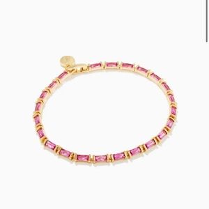 Barbie x Kendra Scott Gold Delicate Chain Bracelet in Pink Crystal